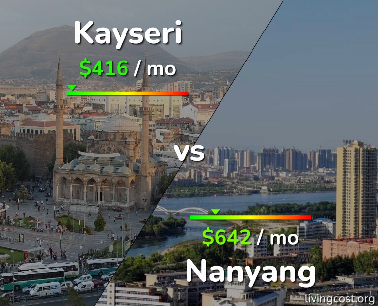 Cost of living in Kayseri vs Nanyang infographic