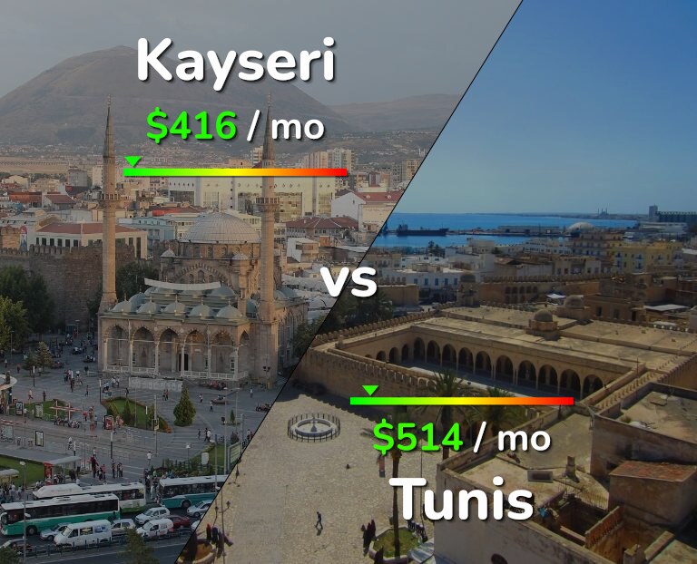 Cost of living in Kayseri vs Tunis infographic