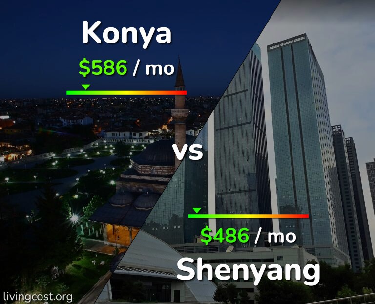 Cost of living in Konya vs Shenyang infographic