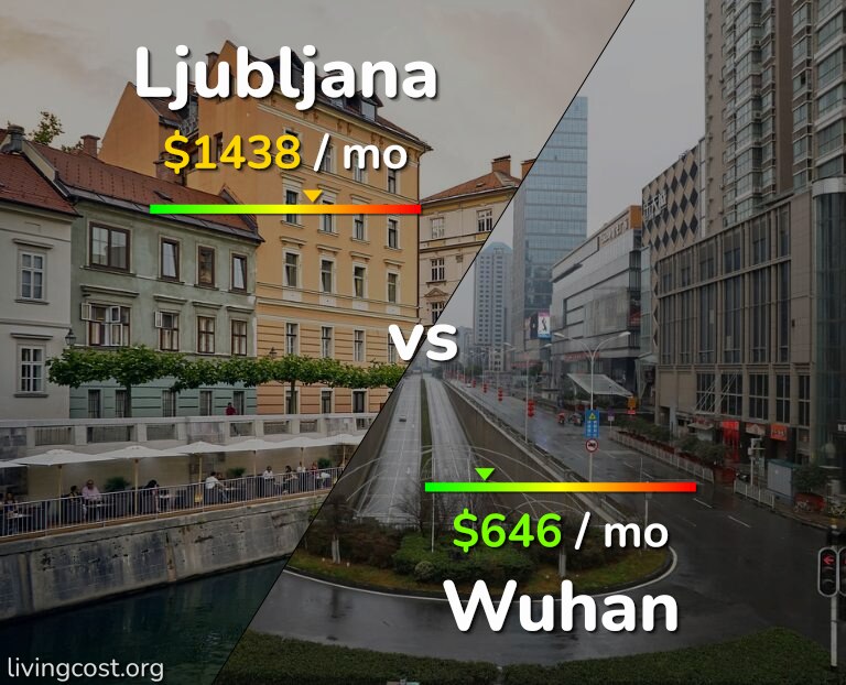 Cost of living in Ljubljana vs Wuhan infographic