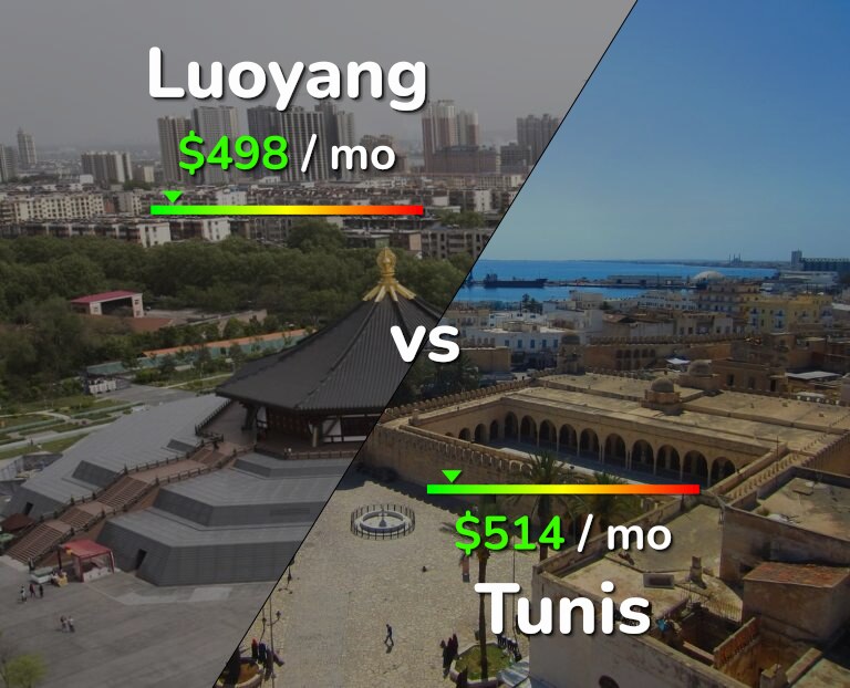 Cost of living in Luoyang vs Tunis infographic