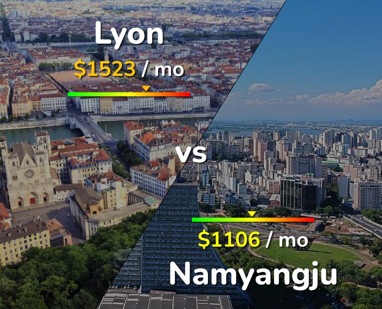 Cost of living in Lyon vs Namyangju infographic