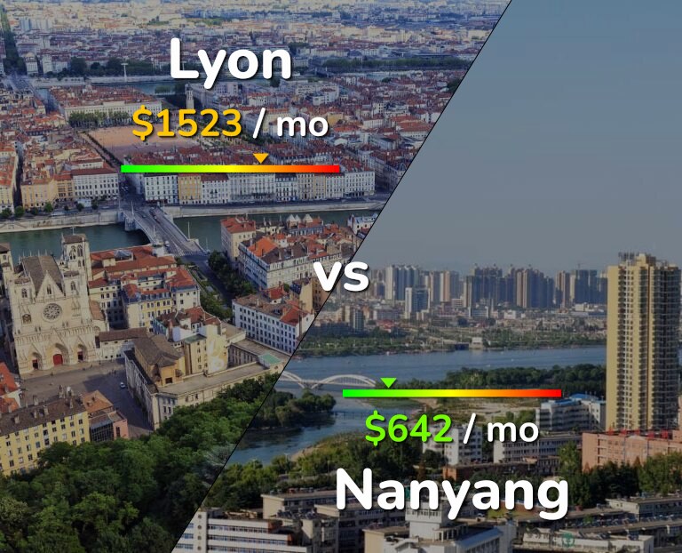 Cost of living in Lyon vs Nanyang infographic