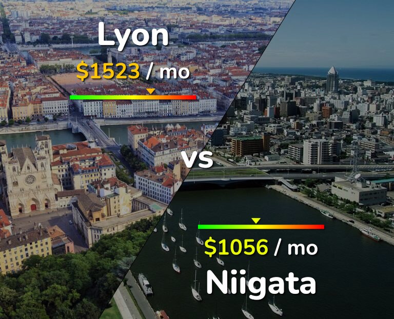 Cost of living in Lyon vs Niigata infographic