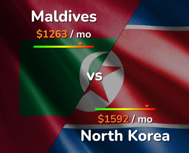 Cost of living in Maldives vs North Korea infographic
