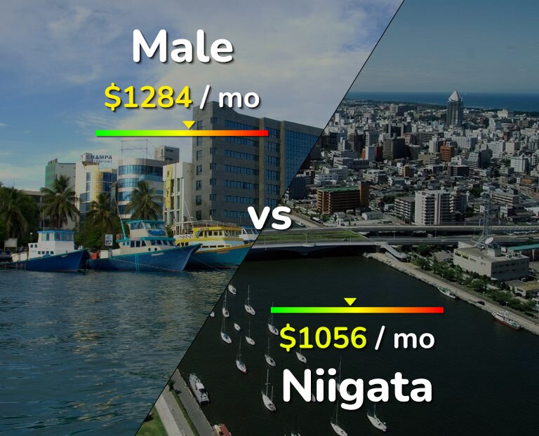 Cost of living in Male vs Niigata infographic