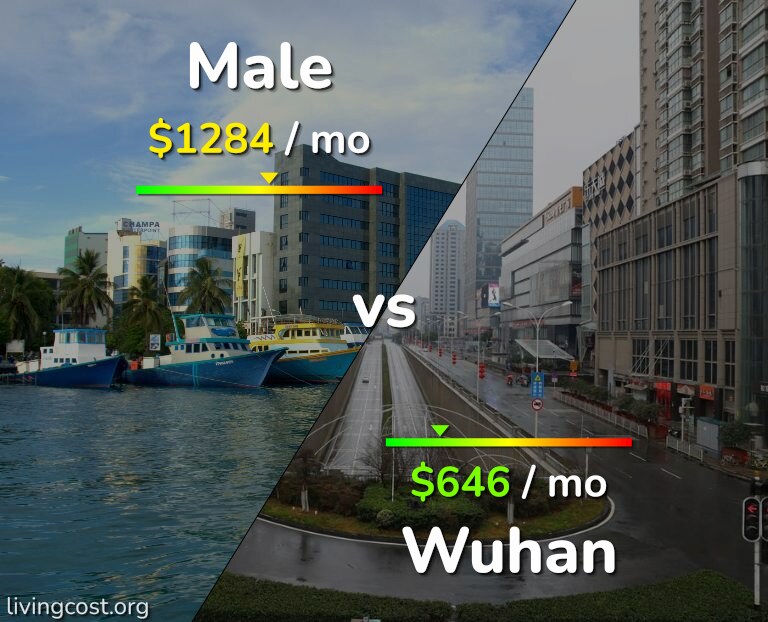 Cost of living in Male vs Wuhan infographic
