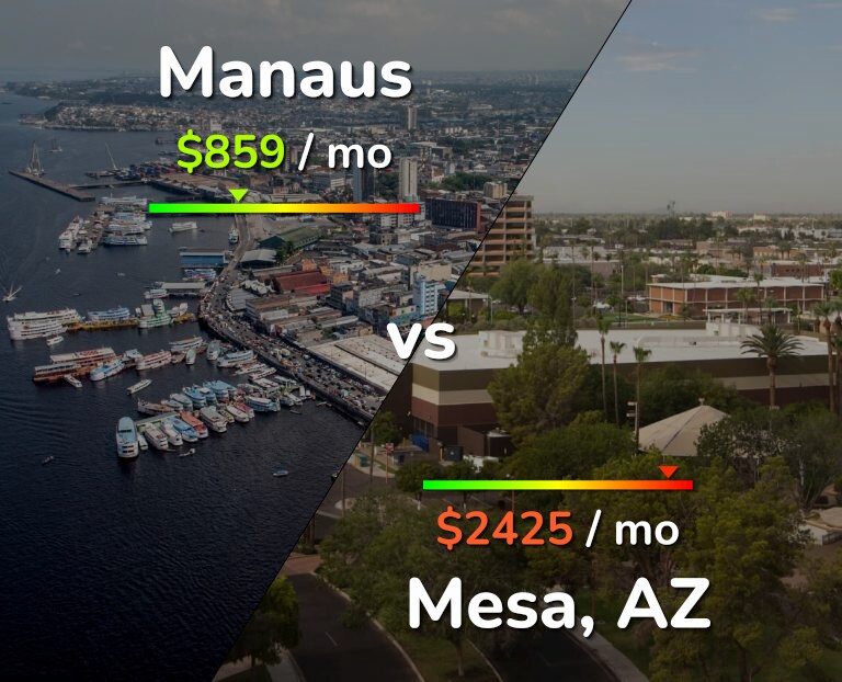 Cost of living in Manaus vs Mesa infographic