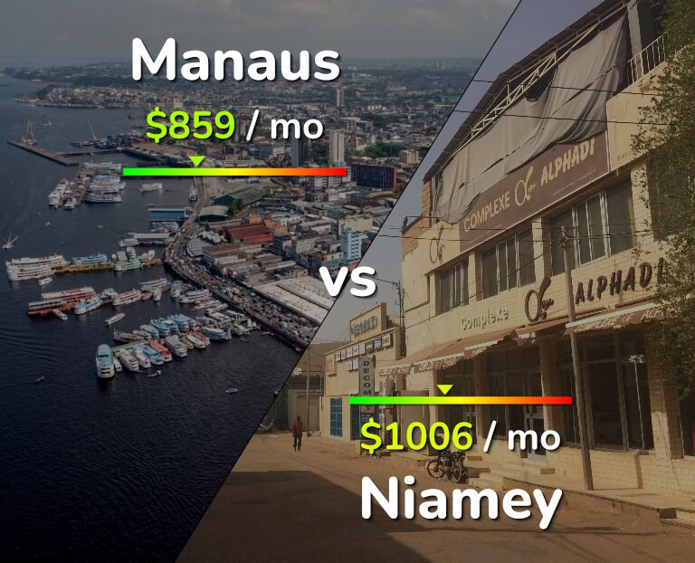 Cost of living in Manaus vs Niamey infographic