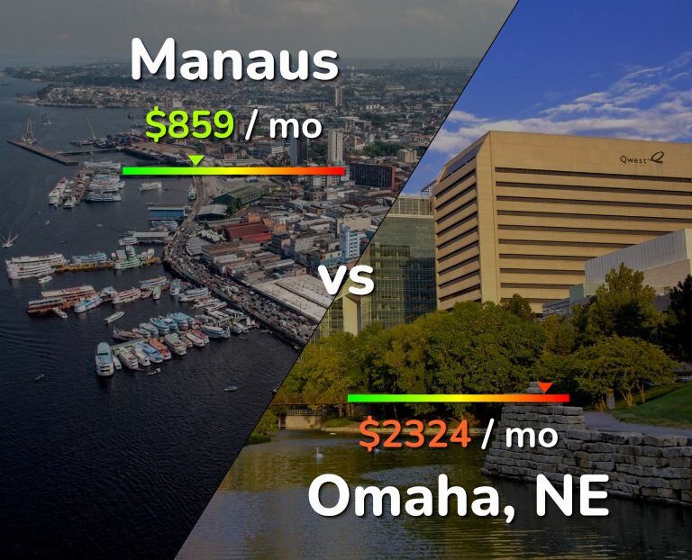 Cost of living in Manaus vs Omaha infographic