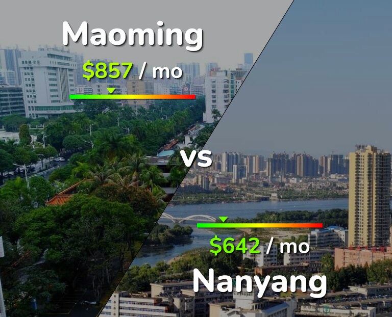 Cost of living in Maoming vs Nanyang infographic