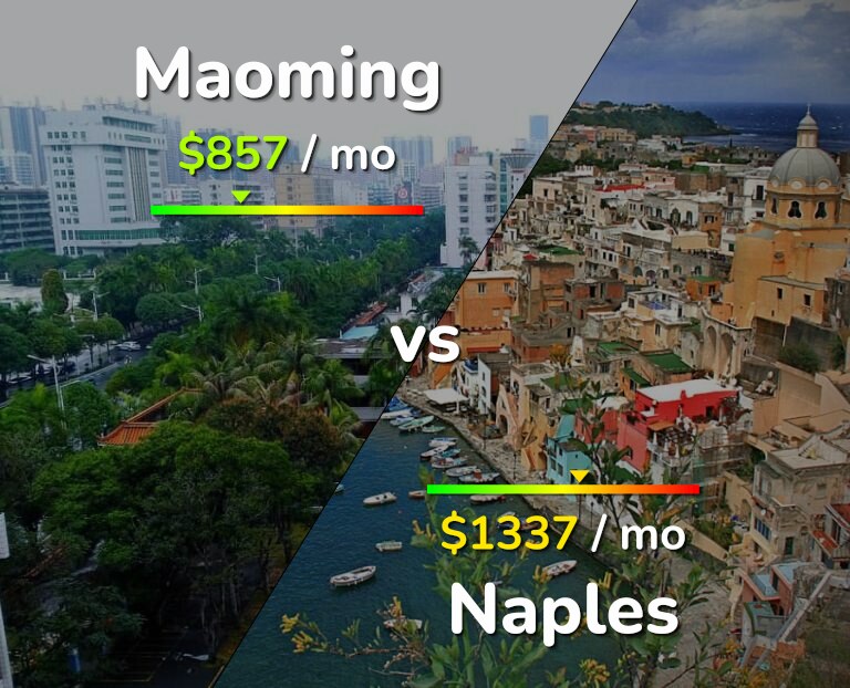Cost of living in Maoming vs Naples infographic