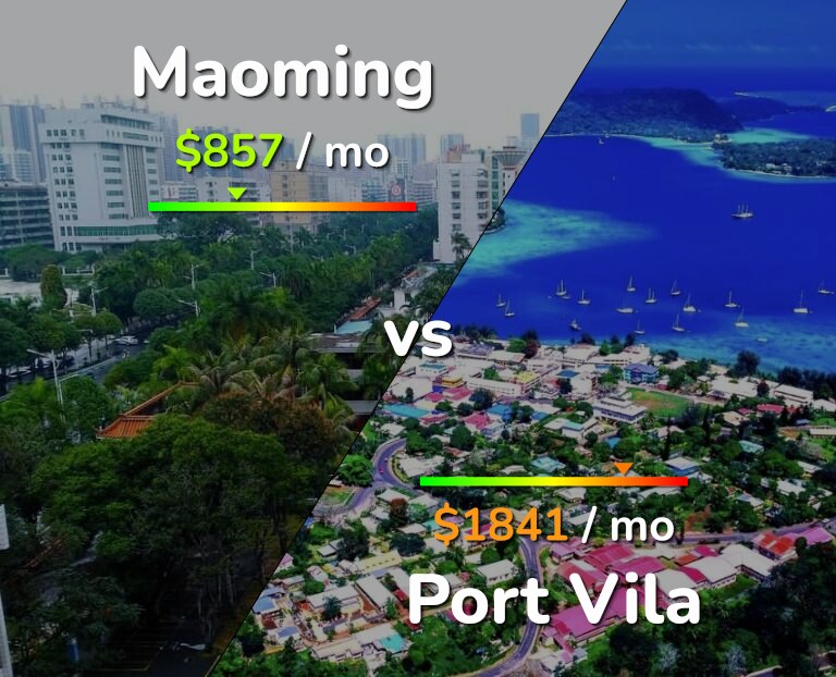 Cost of living in Maoming vs Port Vila infographic