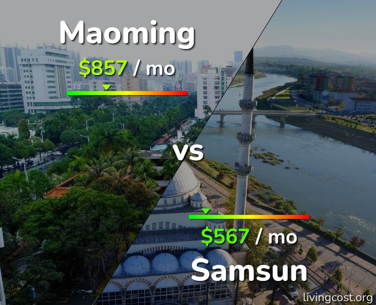 Cost of living in Maoming vs Samsun infographic