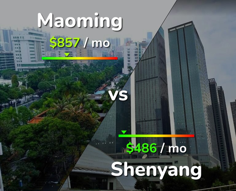 Cost of living in Maoming vs Shenyang infographic