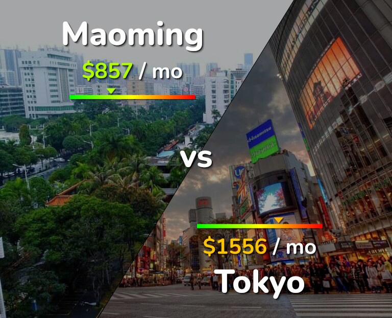 Cost of living in Maoming vs Tokyo infographic