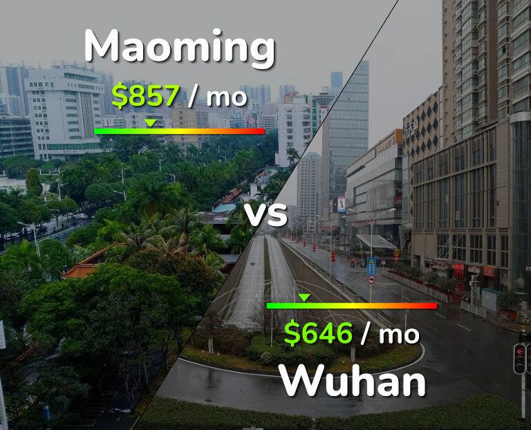 Cost of living in Maoming vs Wuhan infographic