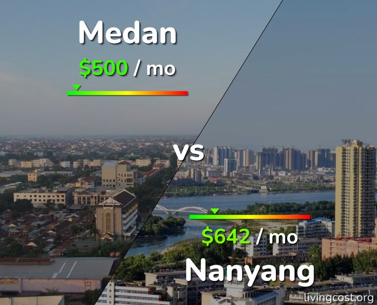 Cost of living in Medan vs Nanyang infographic