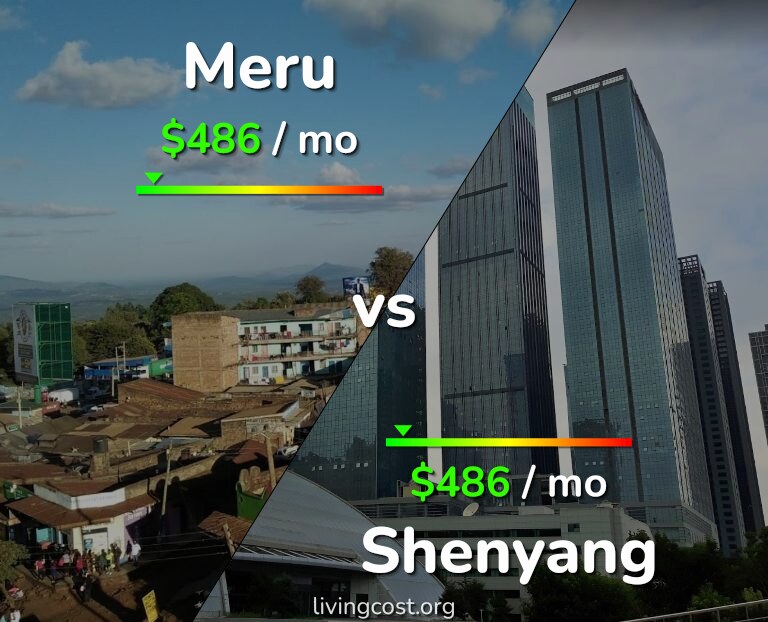 Cost of living in Meru vs Shenyang infographic