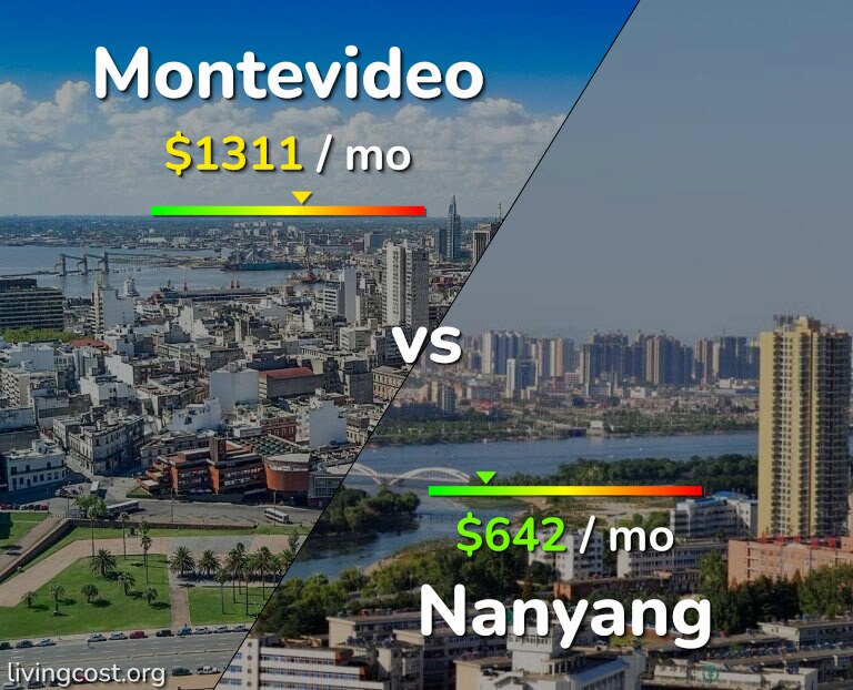 Cost of living in Montevideo vs Nanyang infographic