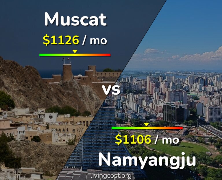 Cost of living in Muscat vs Namyangju infographic