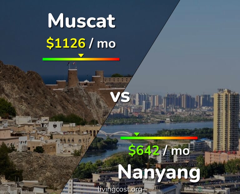 Cost of living in Muscat vs Nanyang infographic