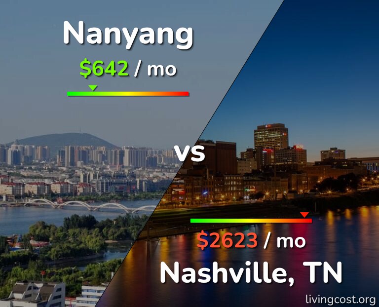 Cost of living in Nanyang vs Nashville infographic