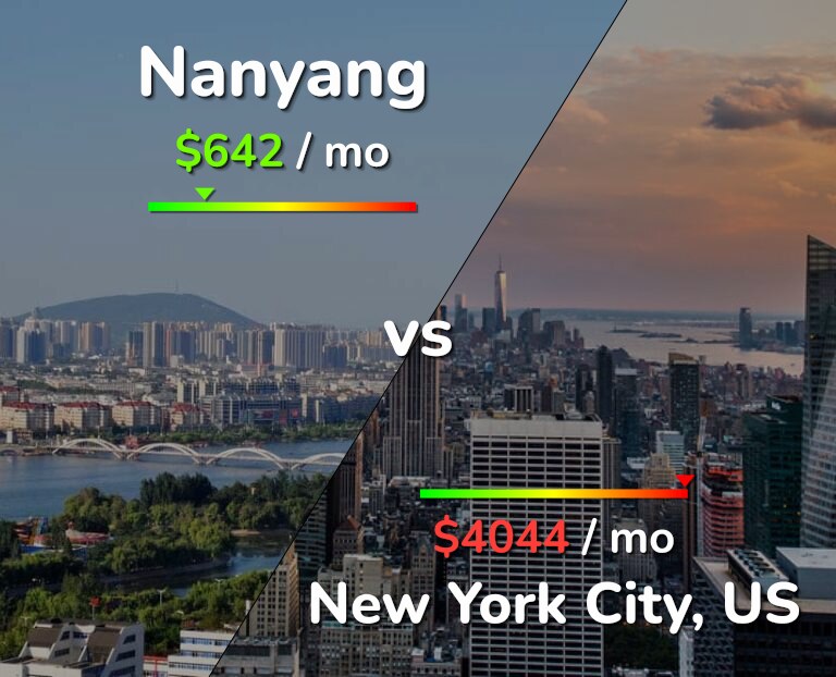 Cost of living in Nanyang vs New York City infographic