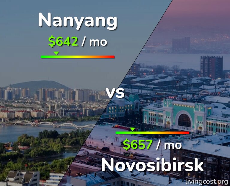 Cost of living in Nanyang vs Novosibirsk infographic