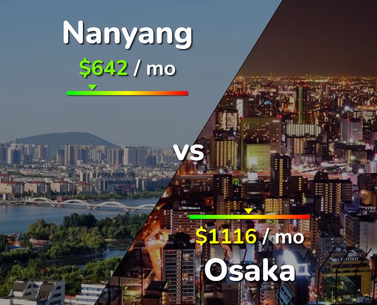 Cost of living in Nanyang vs Osaka infographic