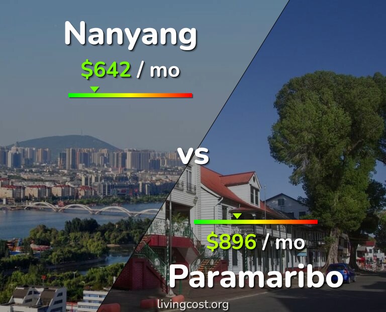 Cost of living in Nanyang vs Paramaribo infographic