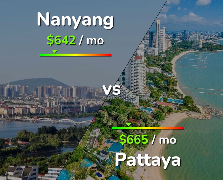 Cost of living in Nanyang vs Pattaya infographic