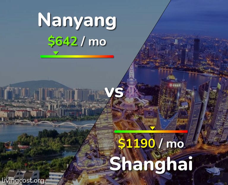 Cost of living in Nanyang vs Shanghai infographic