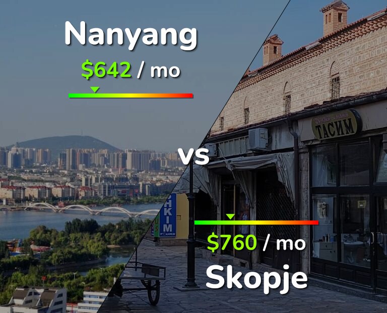 Cost of living in Nanyang vs Skopje infographic