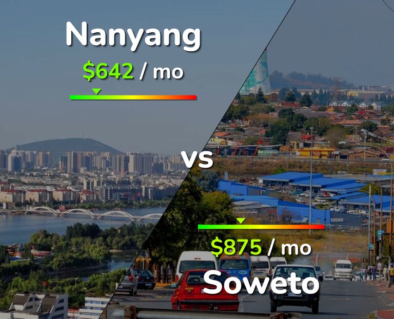 Cost of living in Nanyang vs Soweto infographic