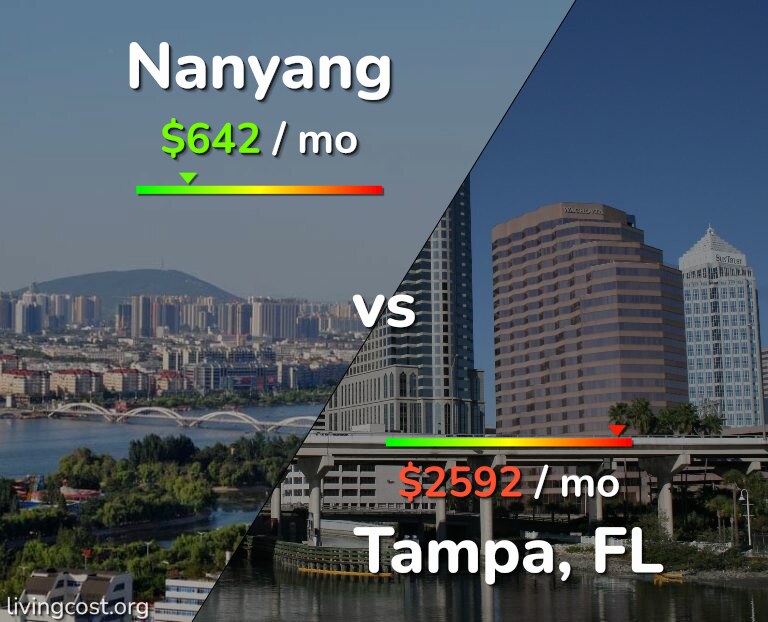 Cost of living in Nanyang vs Tampa infographic