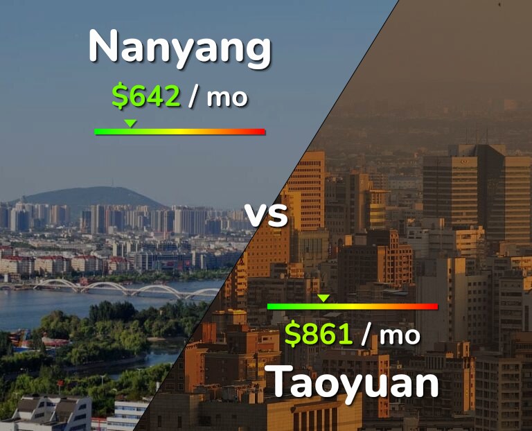 Cost of living in Nanyang vs Taoyuan infographic