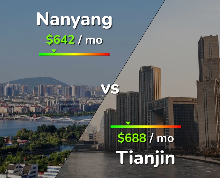 Cost of living in Nanyang vs Tianjin infographic
