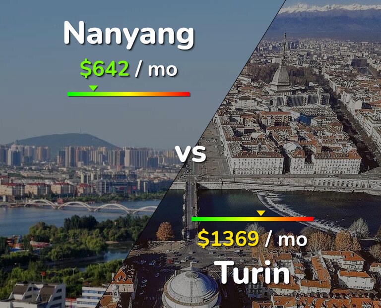 Cost of living in Nanyang vs Turin infographic