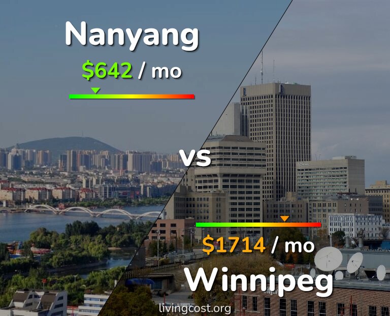 Cost of living in Nanyang vs Winnipeg infographic