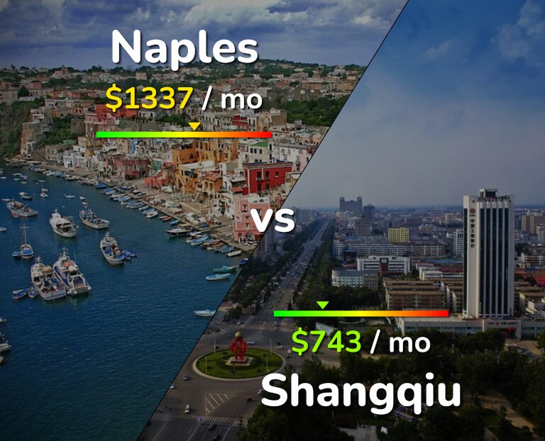 Cost of living in Naples vs Shangqiu infographic