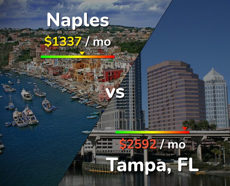 Cost of living in Naples vs Tampa infographic