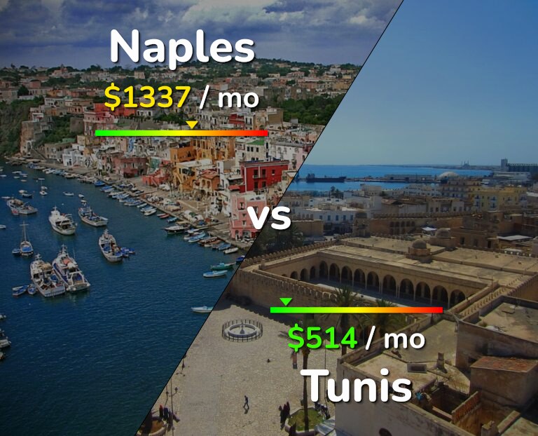 Cost of living in Naples vs Tunis infographic