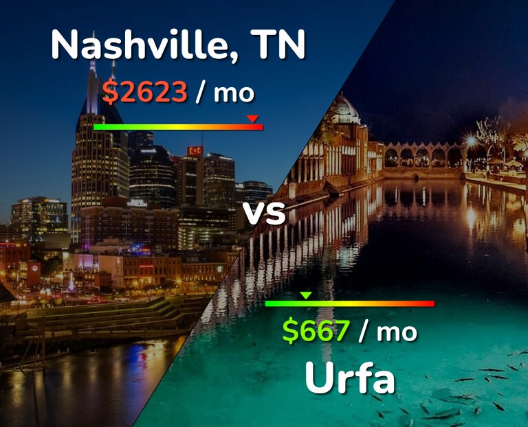 Cost of living in Nashville vs Urfa infographic