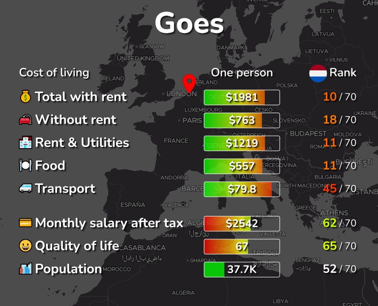 Cost of living in Goes infographic