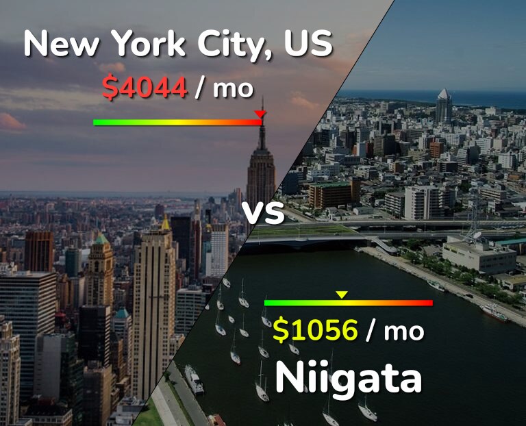 Cost of living in New York City vs Niigata infographic