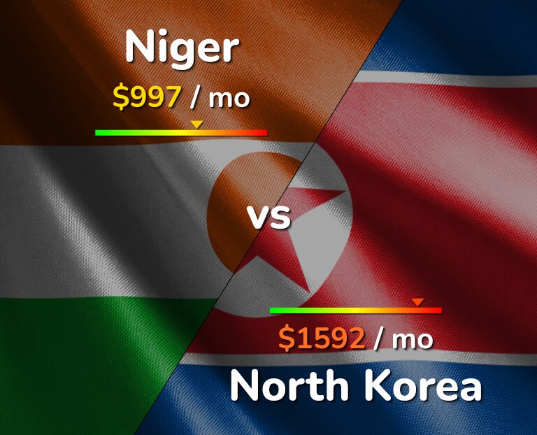 Cost of living in Niger vs North Korea infographic