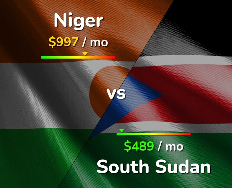 Cost of living in Niger vs South Sudan infographic