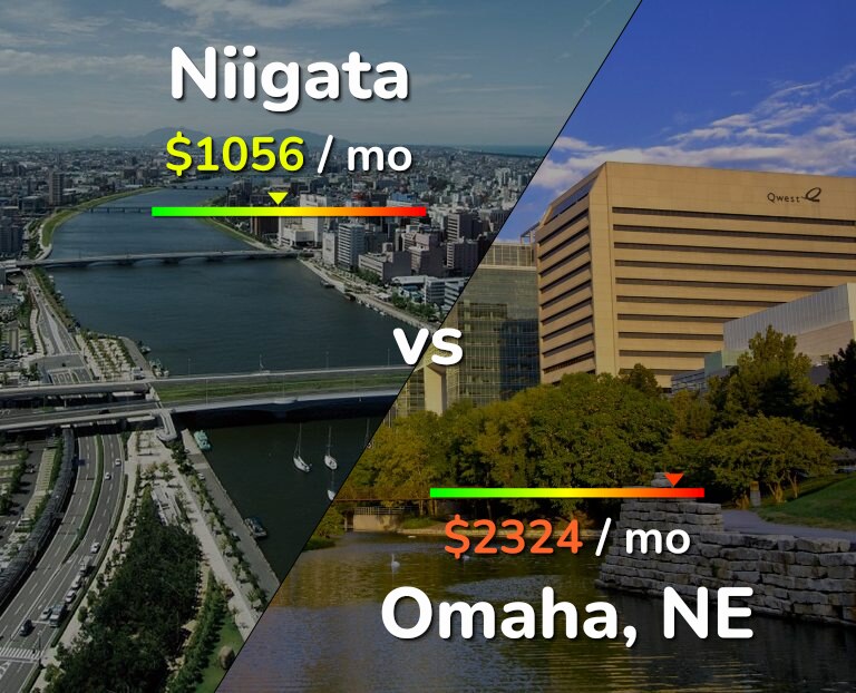 Cost of living in Niigata vs Omaha infographic