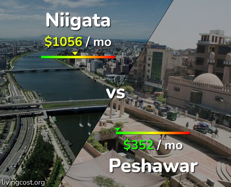 Cost of living in Niigata vs Peshawar infographic